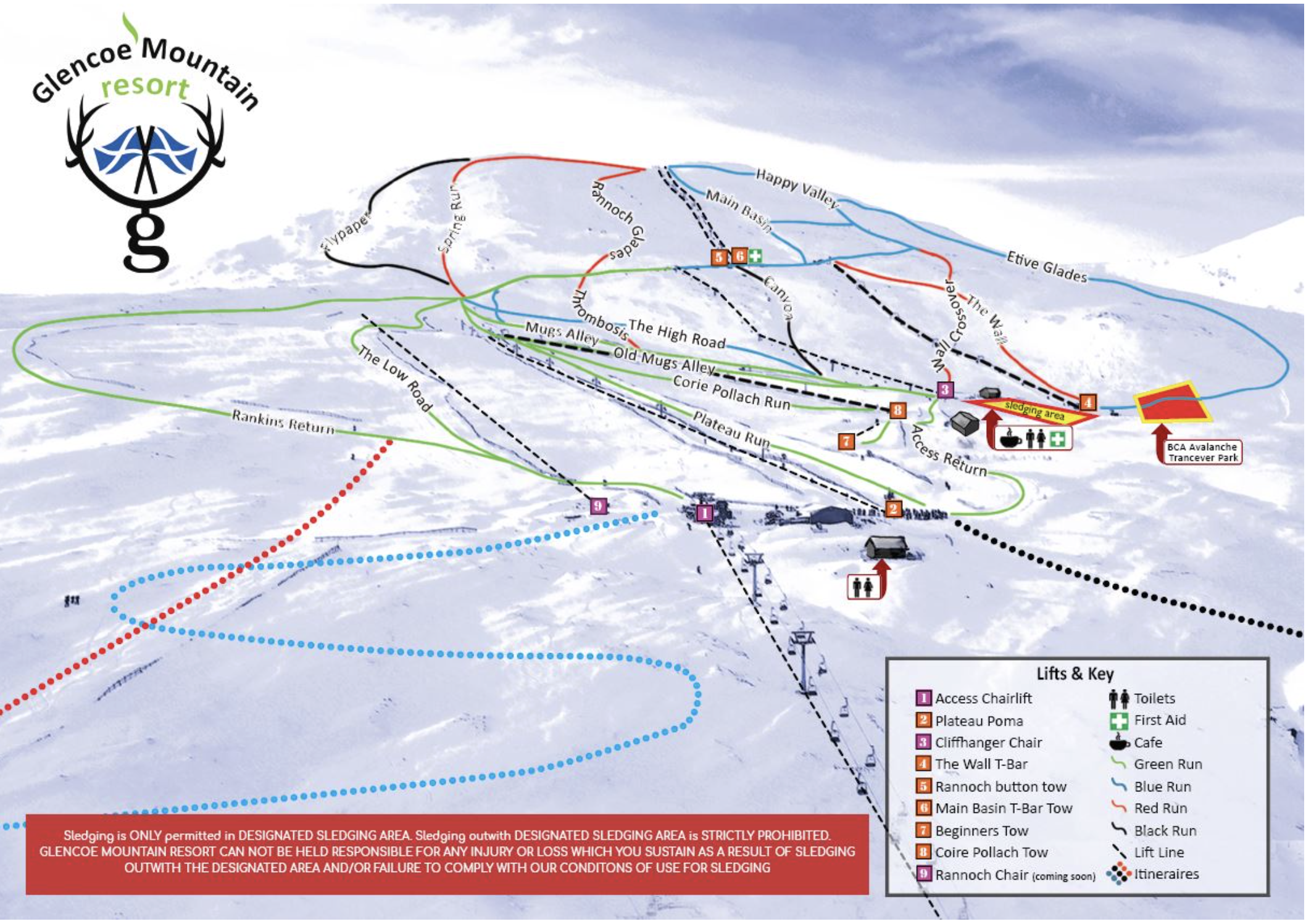 Glencoe Mountain Resort piste map
